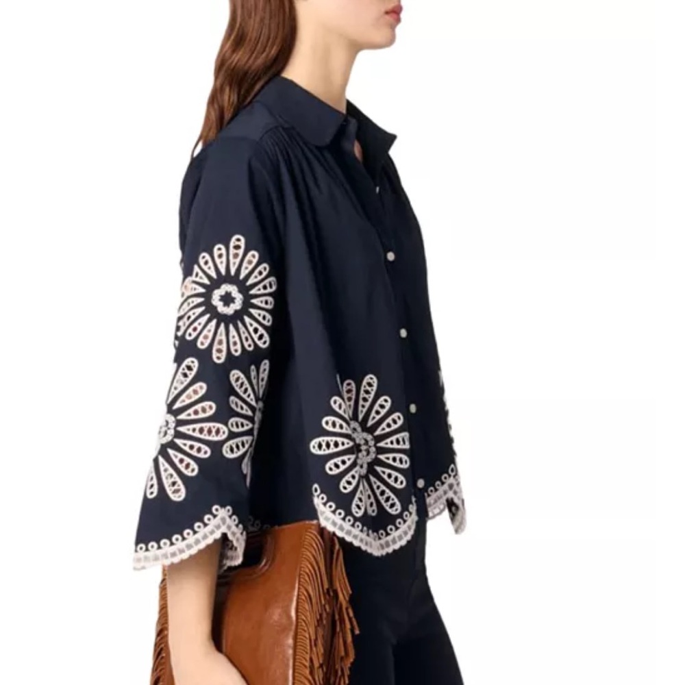 Maje
Crochet Detail Cropped Shirt - Picture 4 of 15